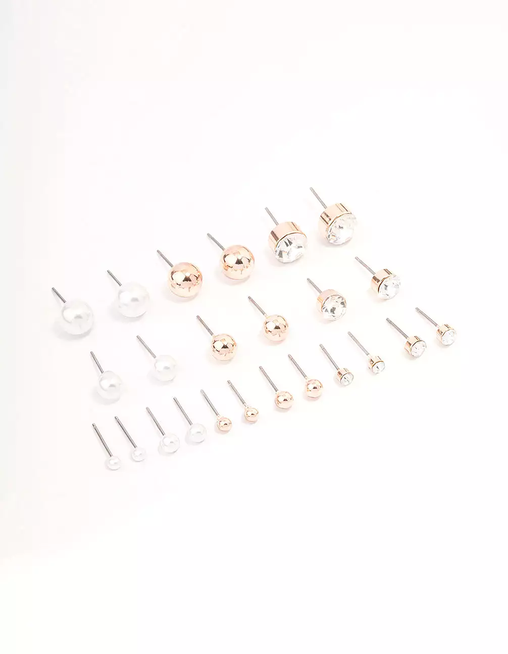 Rose Gold Basic Stud Earring 12-Pack