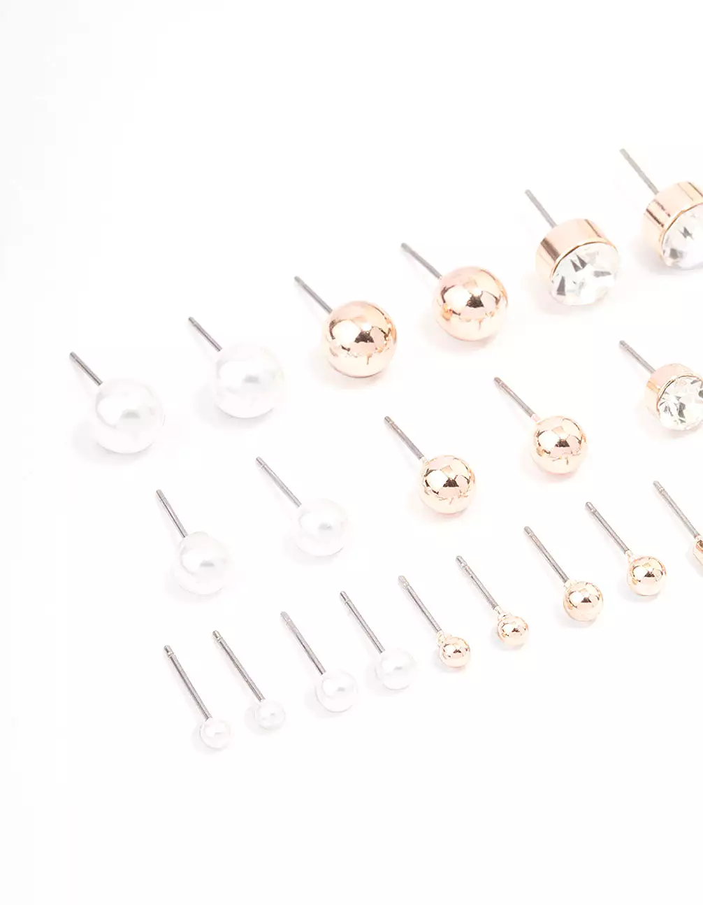 Rose Gold Basic Stud Earring 12-Pack