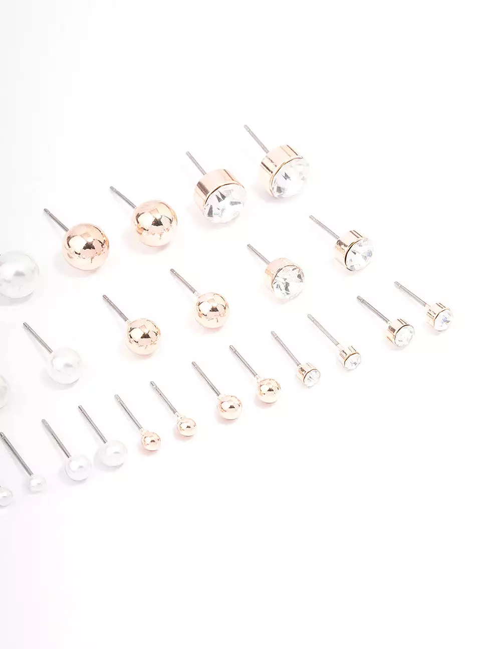 Rose Gold Basic Stud Earring 12-Pack