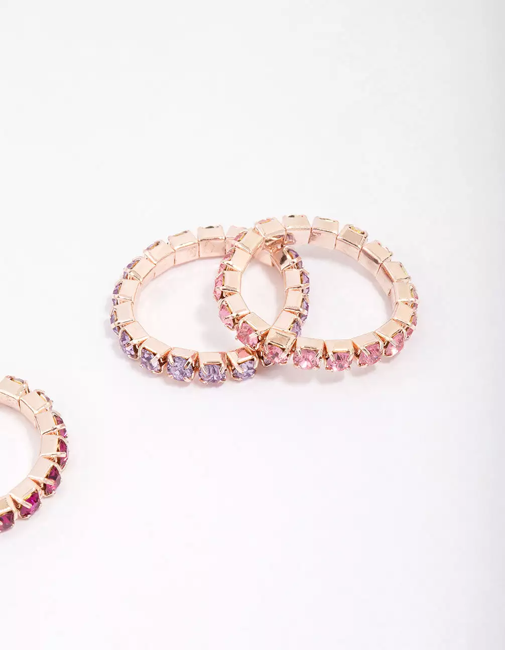 Rose Gold Bling Stretch Ring 3-Pack