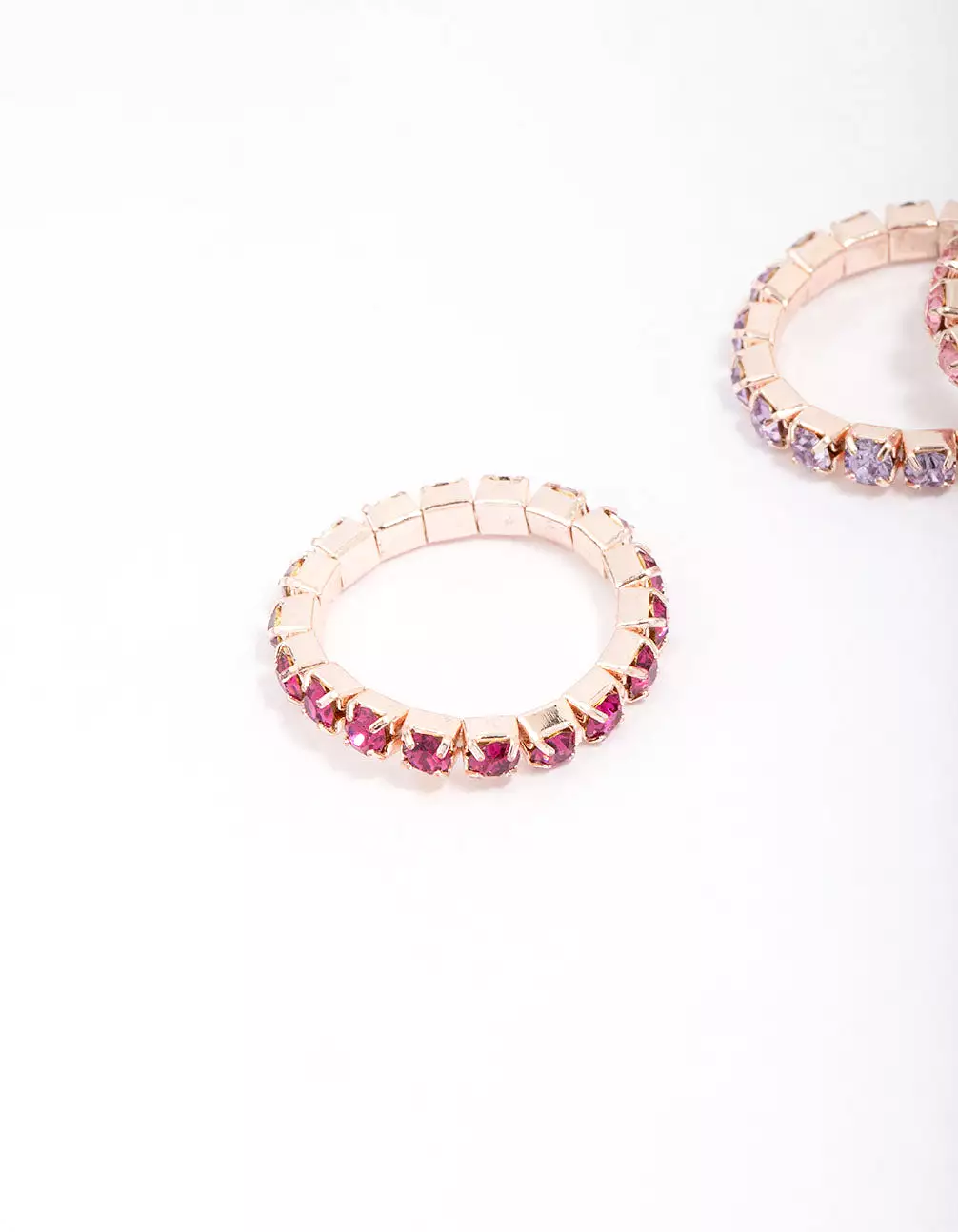 Rose Gold Bling Stretch Ring 3-Pack