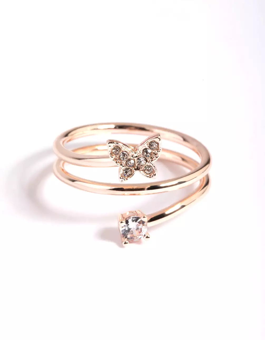 Rose Gold Butterfly Wrap Ring