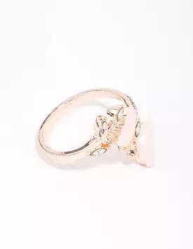 Rose Gold Butterfly Wrap Ring