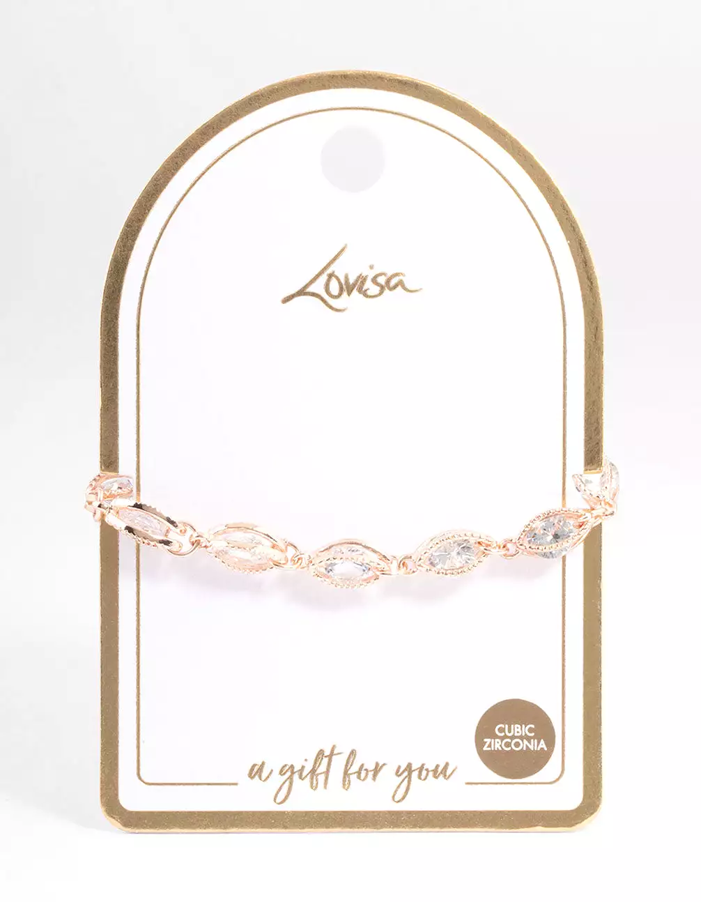 Rose Gold Classic Marquise Cubic Zirconia Bracelet