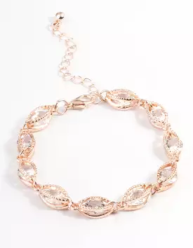 Rose Gold Classic Marquise Cubic Zirconia Bracelet