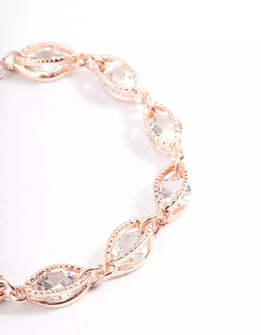 Rose Gold Classic Marquise Cubic Zirconia Bracelet