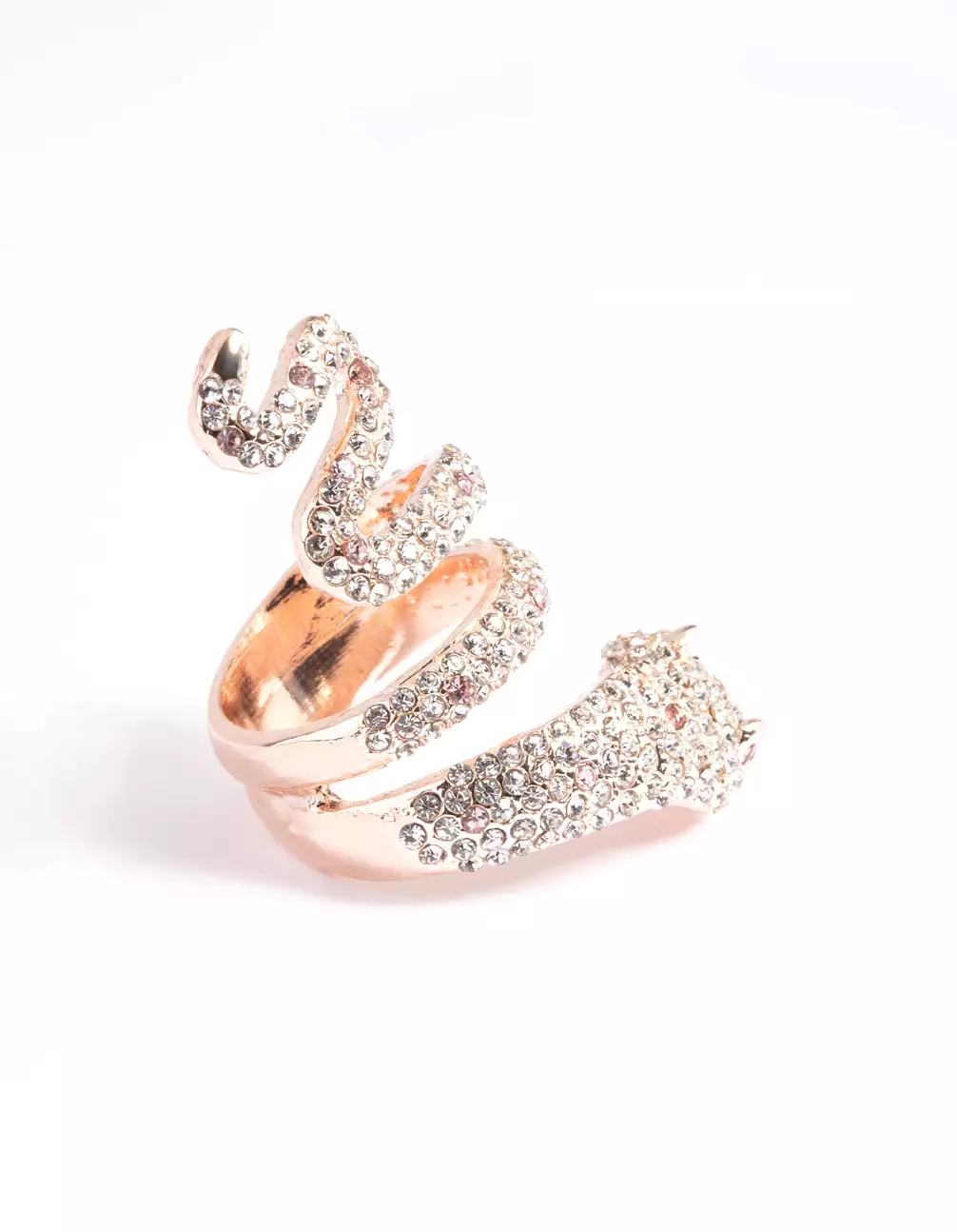 Rose Gold Diamante Snake Ring