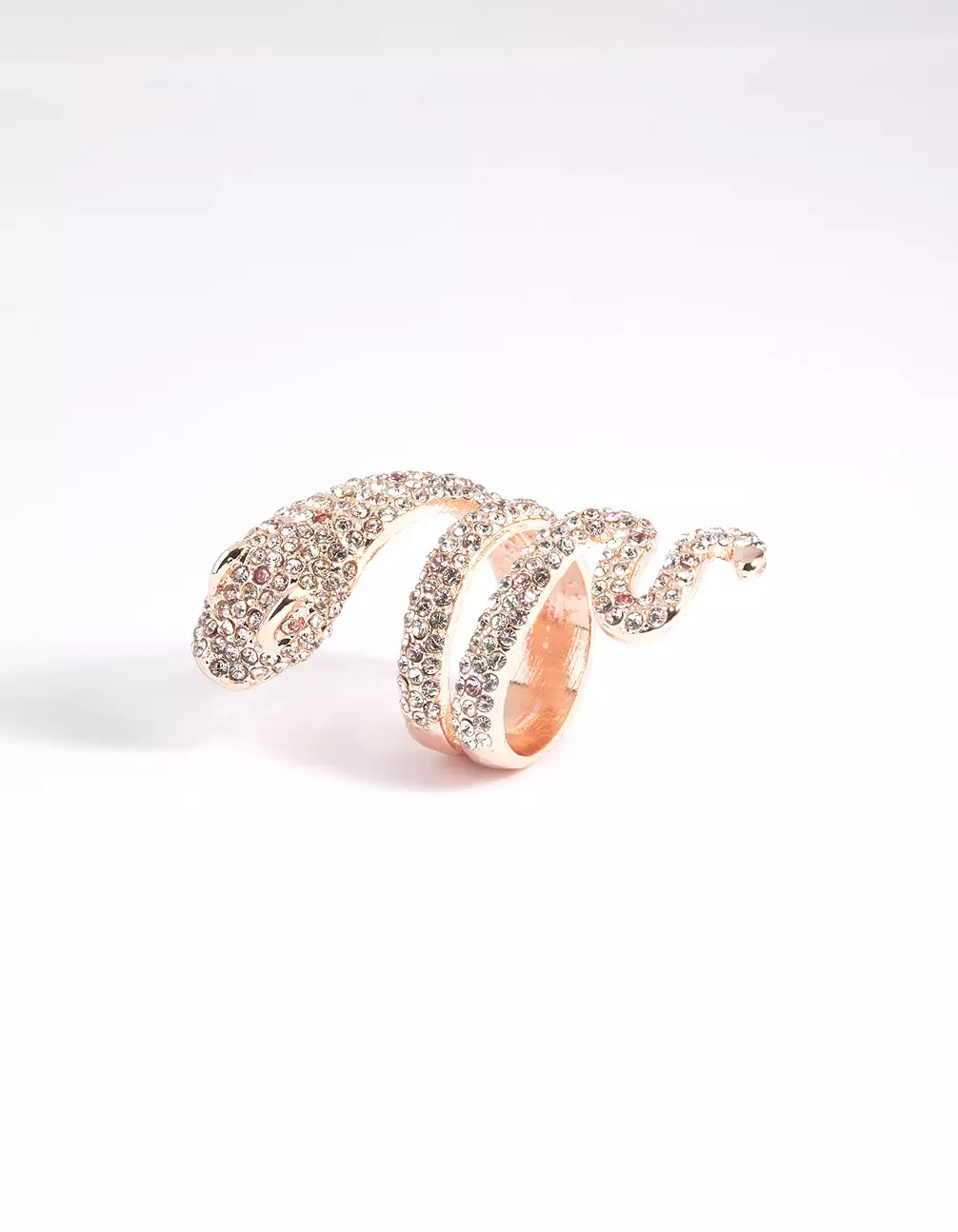 Rose Gold Diamante Snake Ring