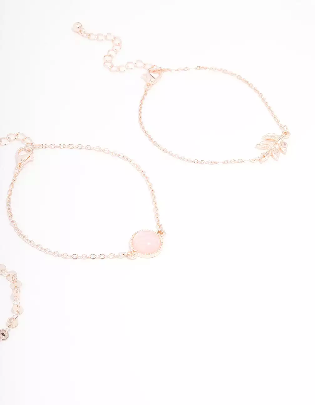 Rose Gold Diamante Tassel Bracelet 4-Pack