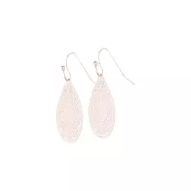 Rose Gold Filigree Lace Tear Drop Earrings