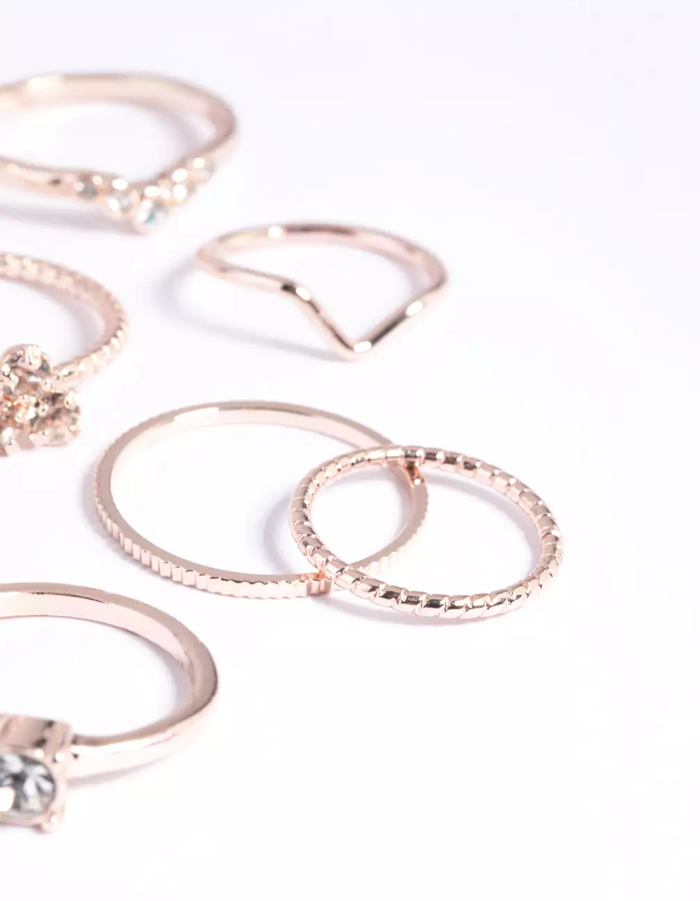 Rose Gold Fine Faux Ring Pack