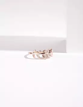 Rose Gold Leaf Band Ring