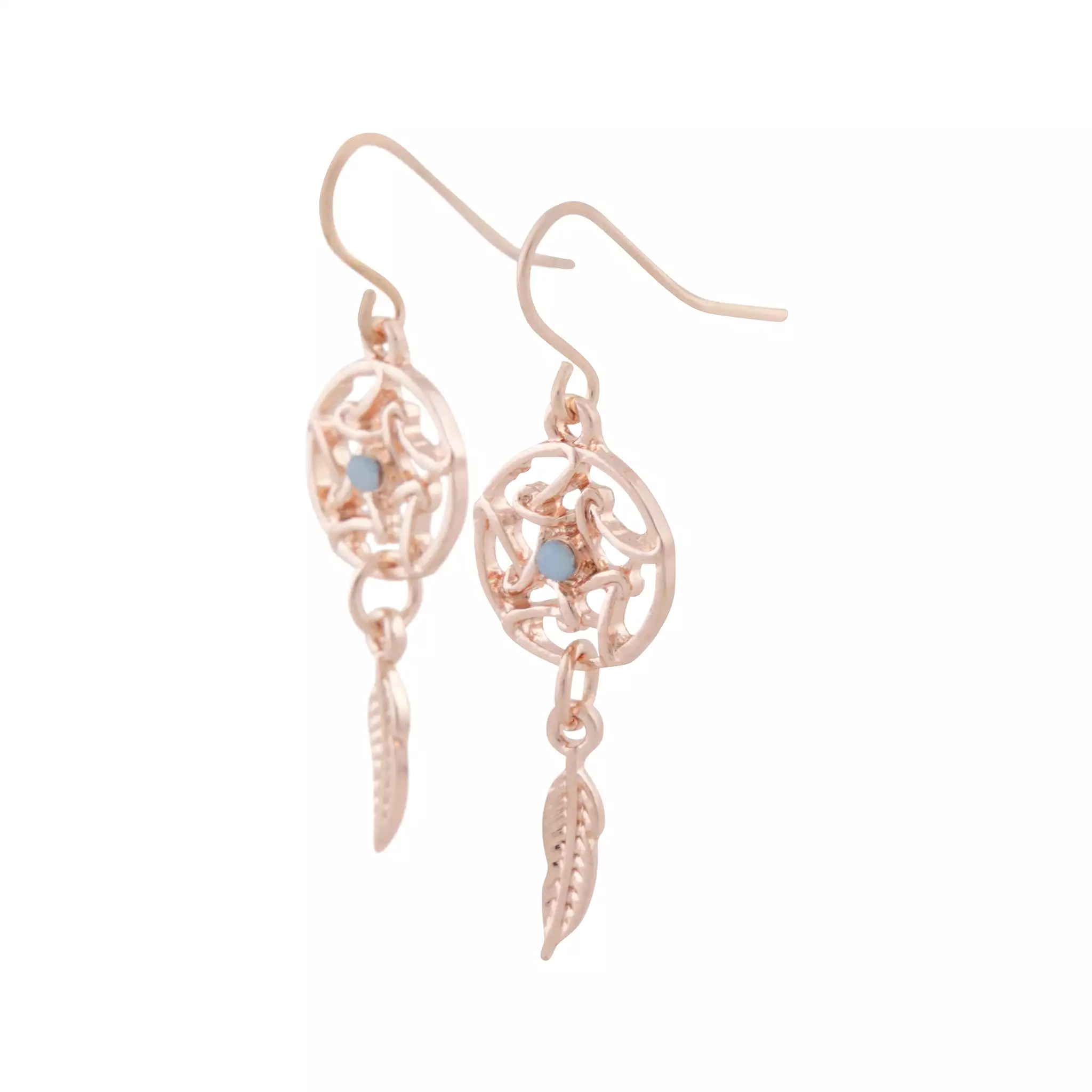 Rose Gold Mini Dreamcatcher Earrings