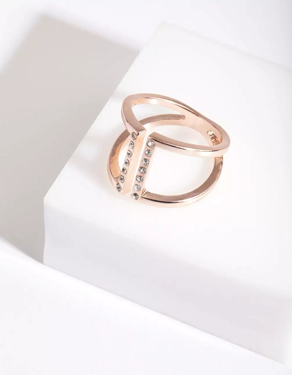 Rose Gold Open Diamante Ring