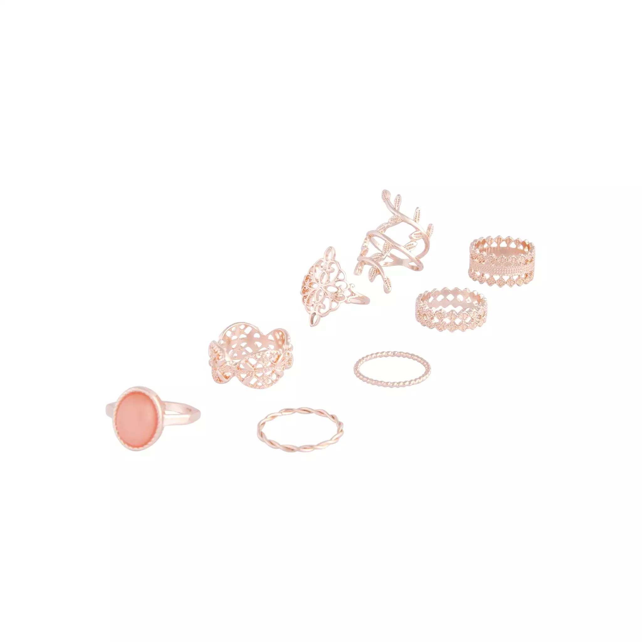 Rose Gold Ornate Lead Ring 8-Pack