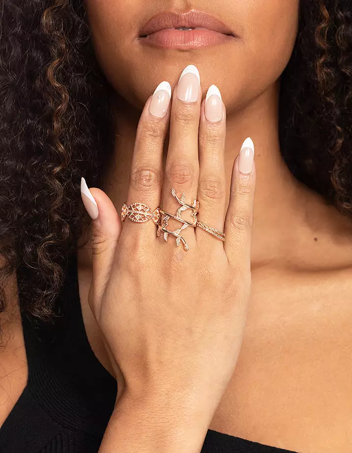 Rose Gold Ornate Lead Ring 8-Pack