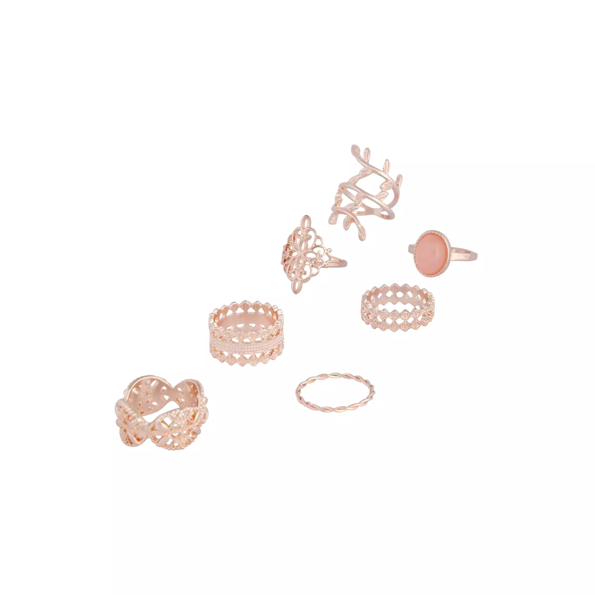 Rose Gold Ornate Lead Ring 8-Pack