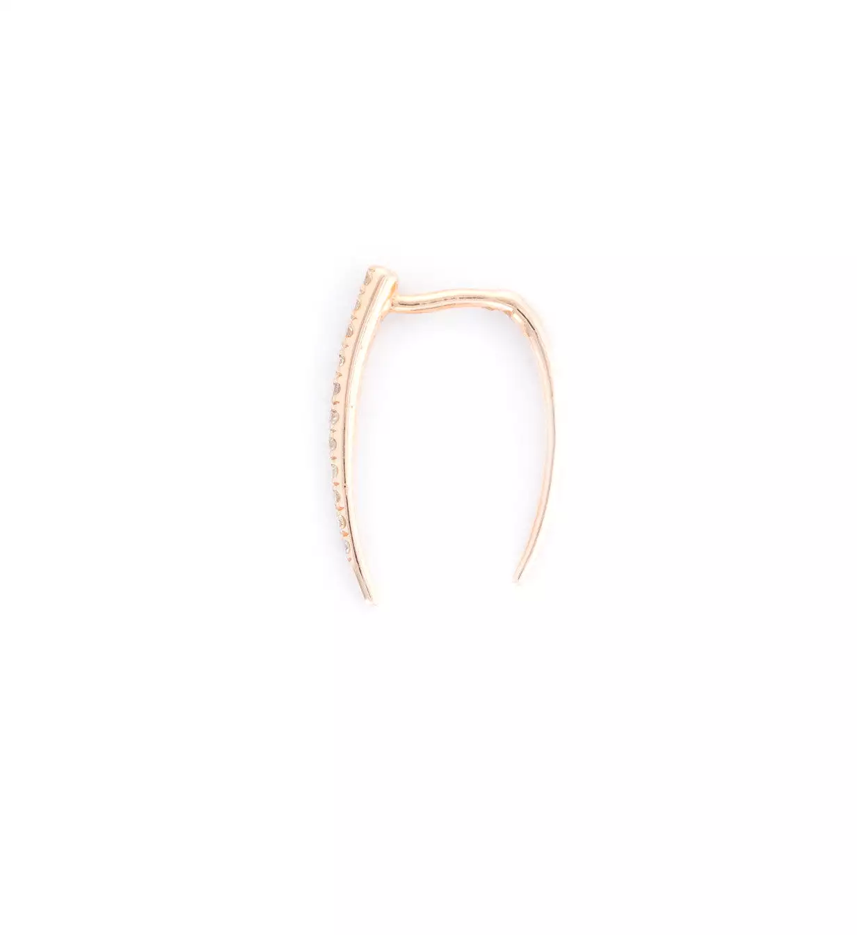 Rose Gold/White Diamond Pavé Infinite Tusk Single Earring