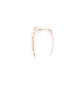 Rose Gold/White Diamond Pavé Infinite Tusk Single Earring