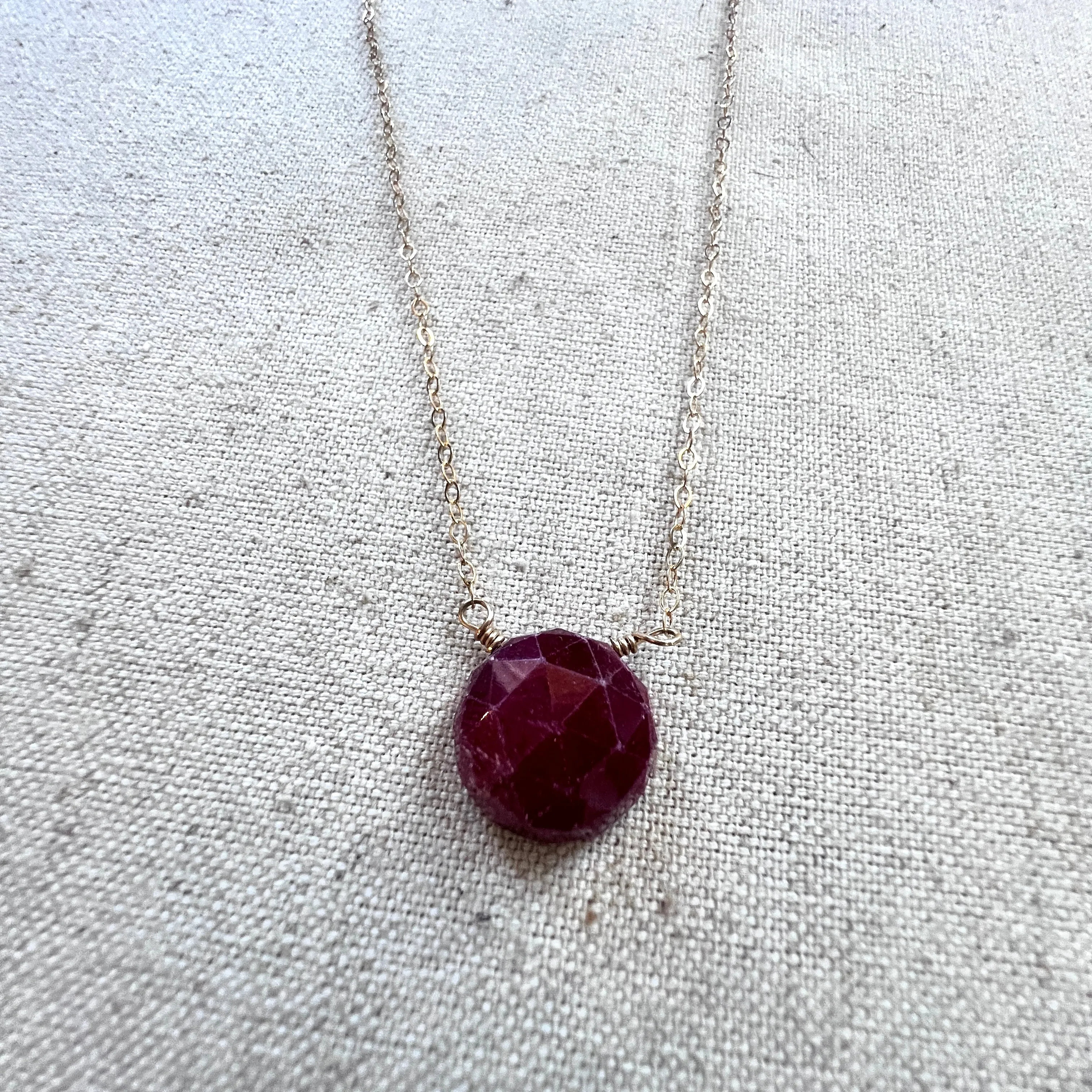 Round Ruby Necklace