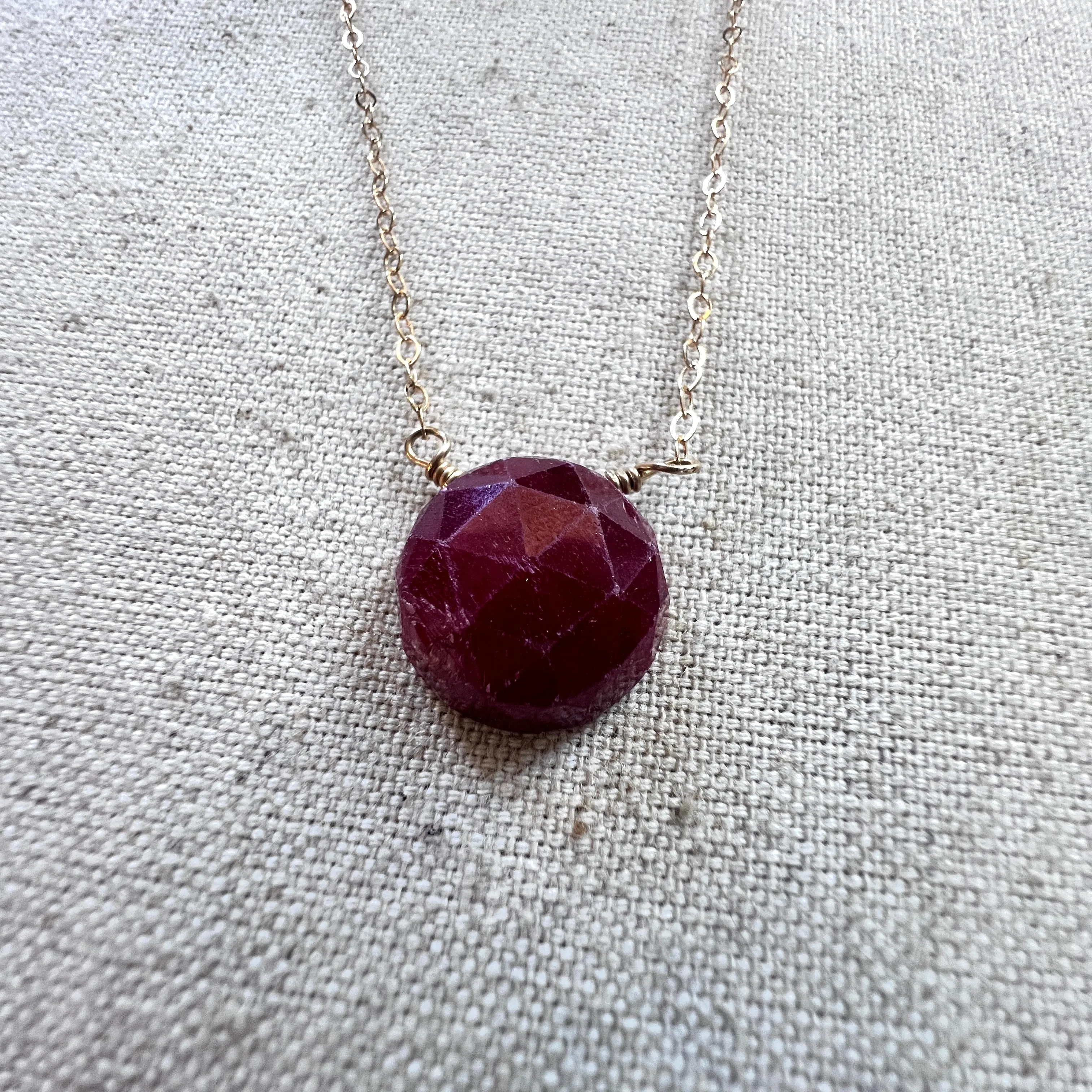 Round Ruby Necklace