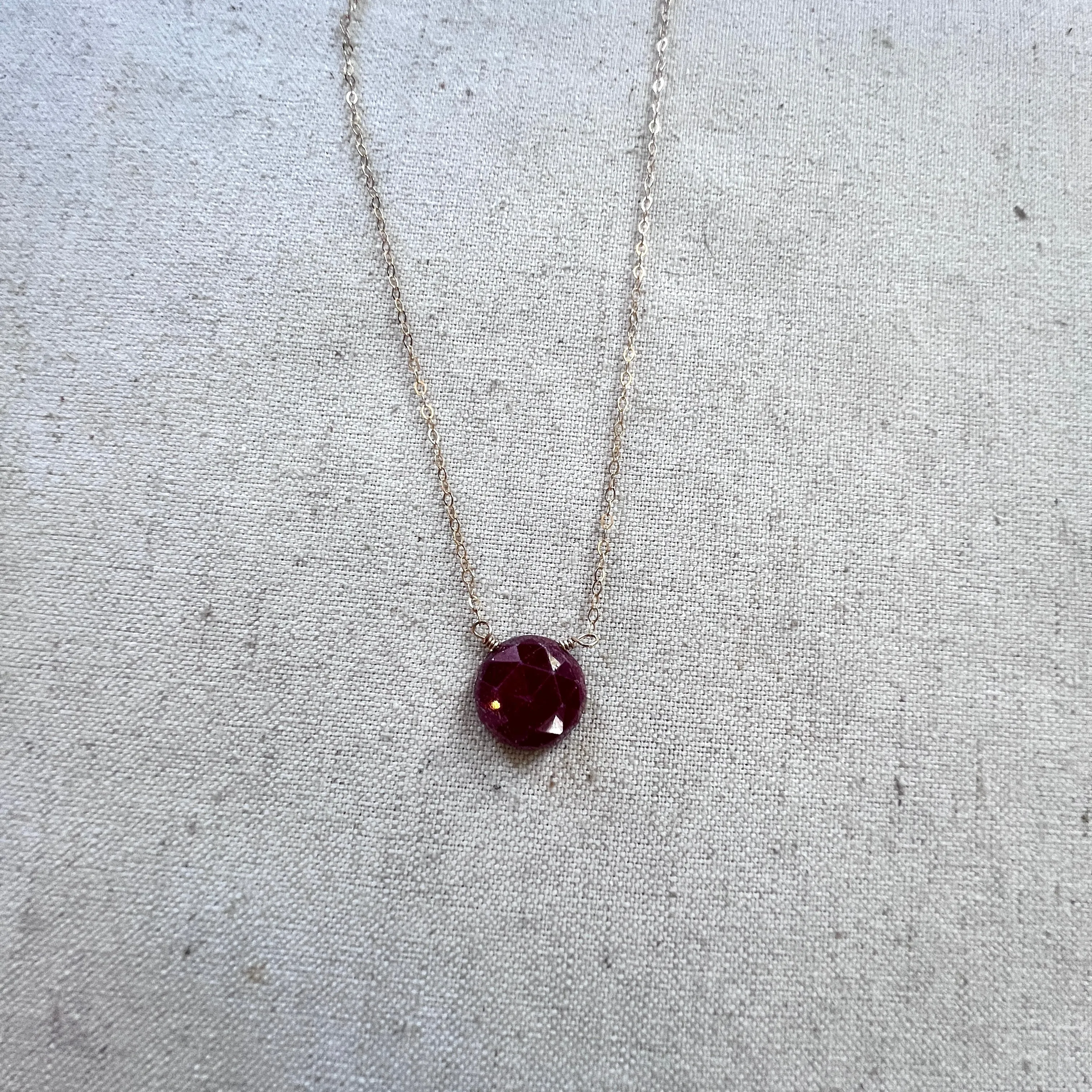 Round Ruby Necklace