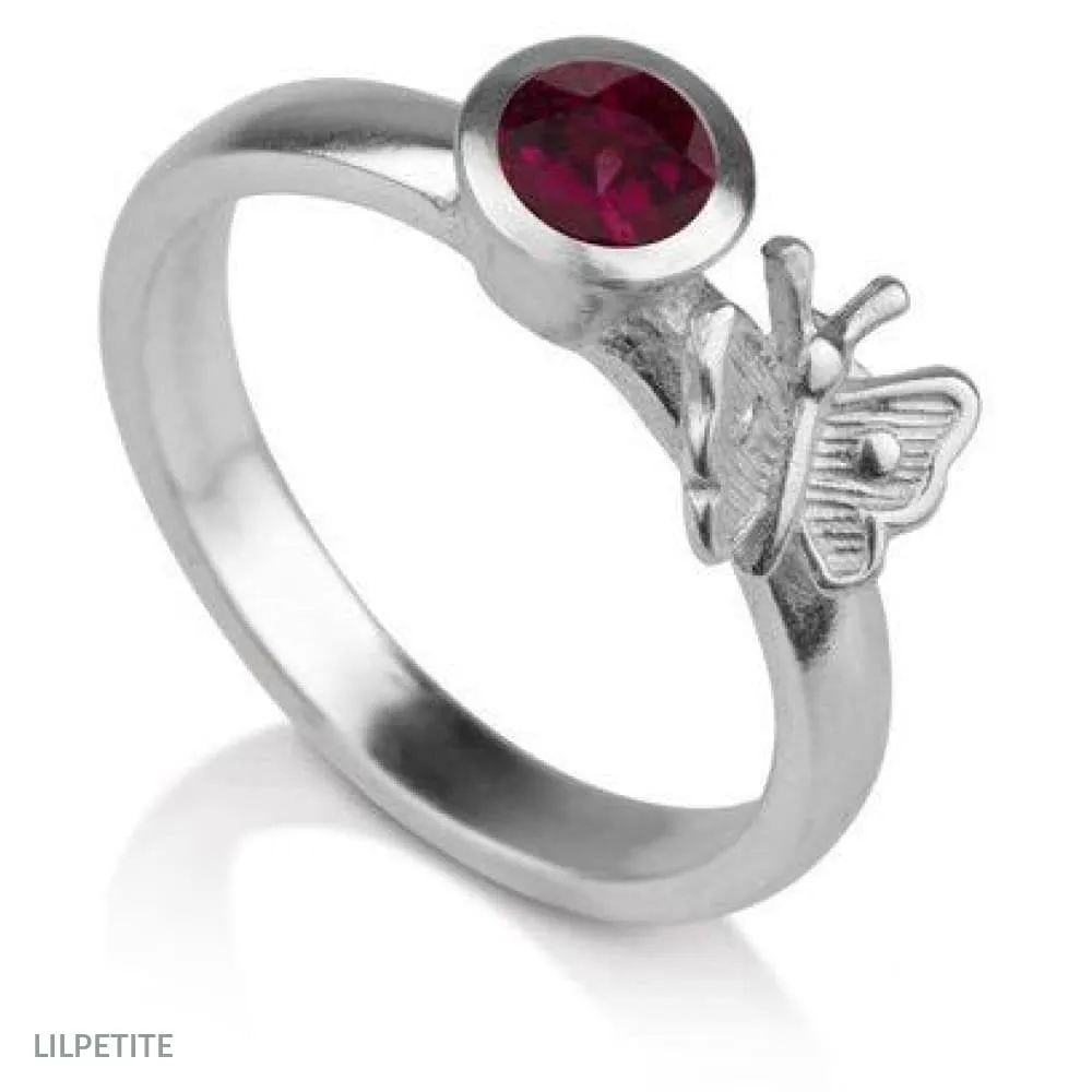 Ruby butterfly ring