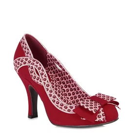 Ruby Shoo Red Bow Vamp High Heel Court Shoes