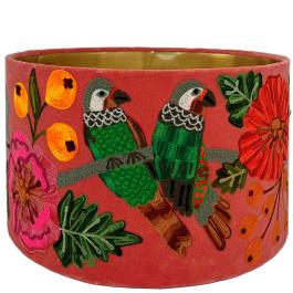 Ruby Star - Drum Lampshade - Parrots - Watermelon