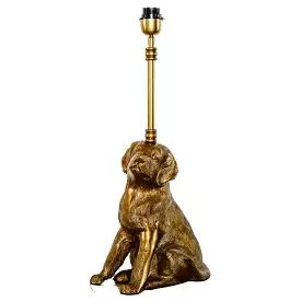 Ruby Star - Labrador Lamp Base - Raw Antique Gold