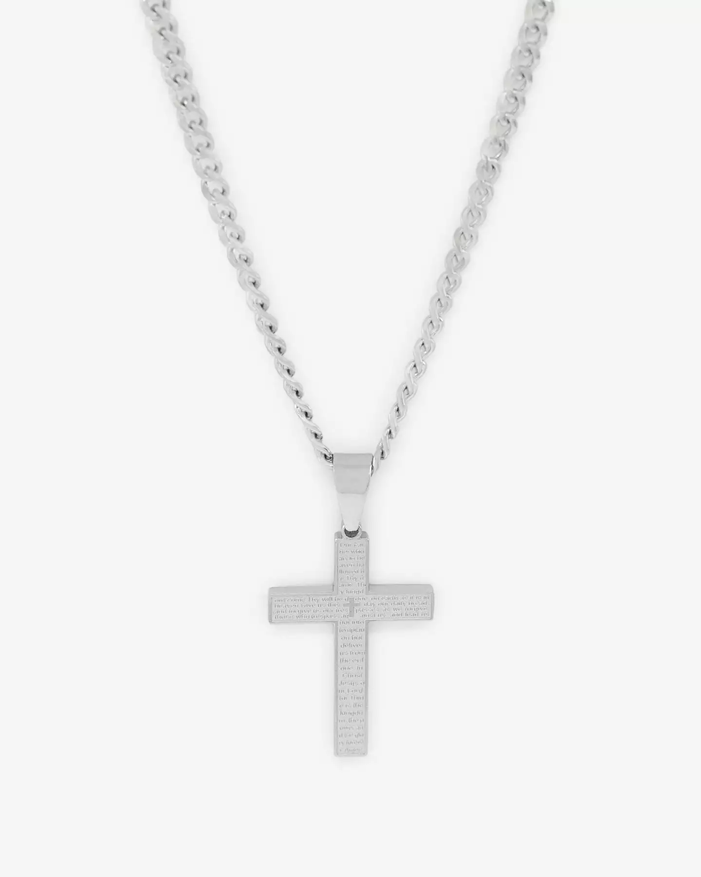 Saint Morta Textured Cross Pendant White Gold