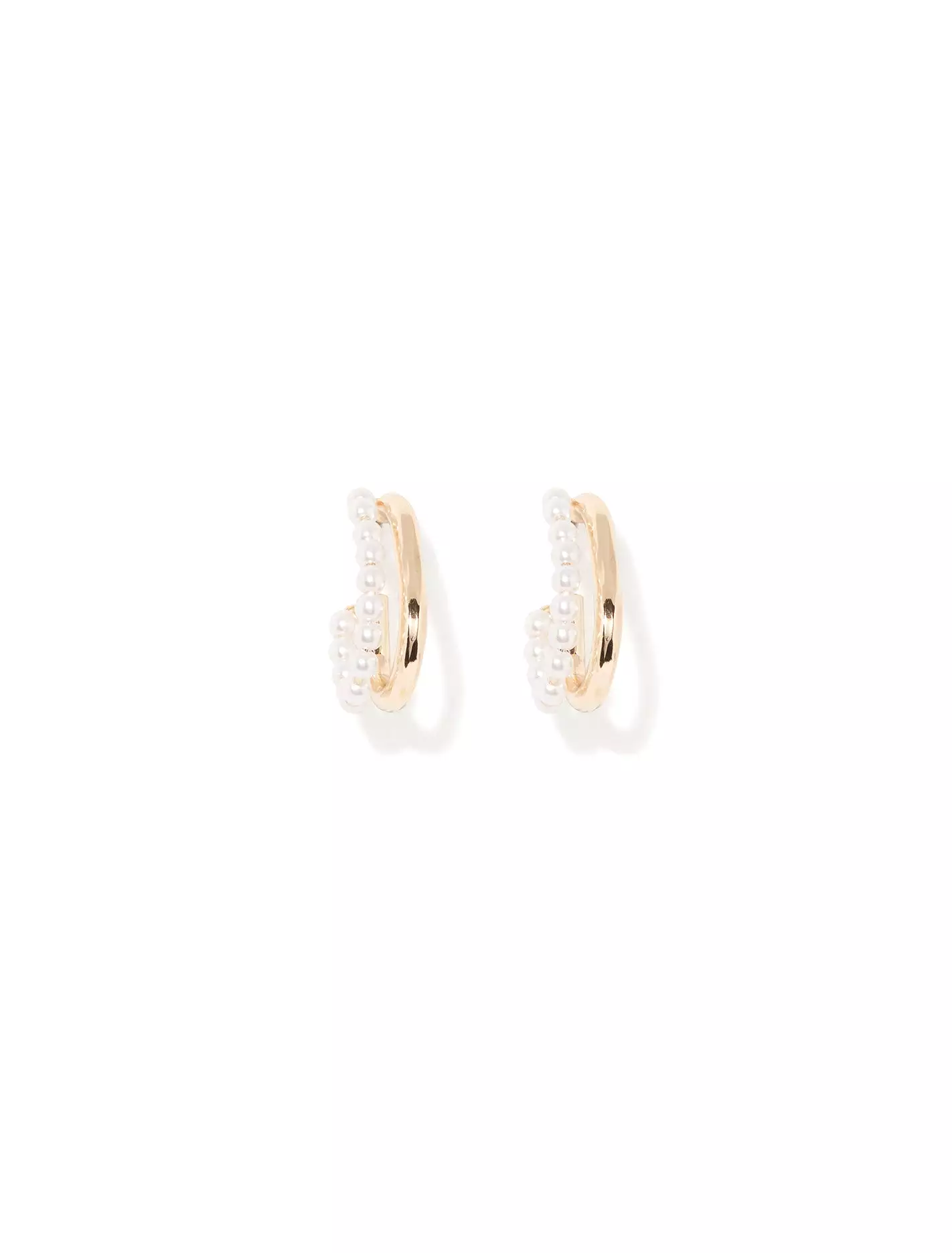 Scarlett Metal Pearl Hoop Earrings