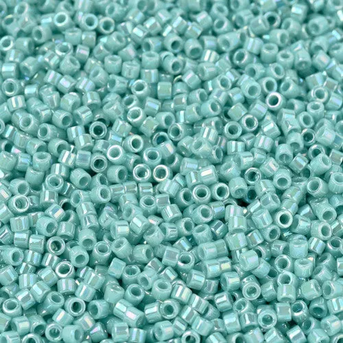 Seed Beads, MIYUKI Delica, Cylinder, Japanese Seed Beads, 11/0, (DB1576), Opaque Sea Opal AB