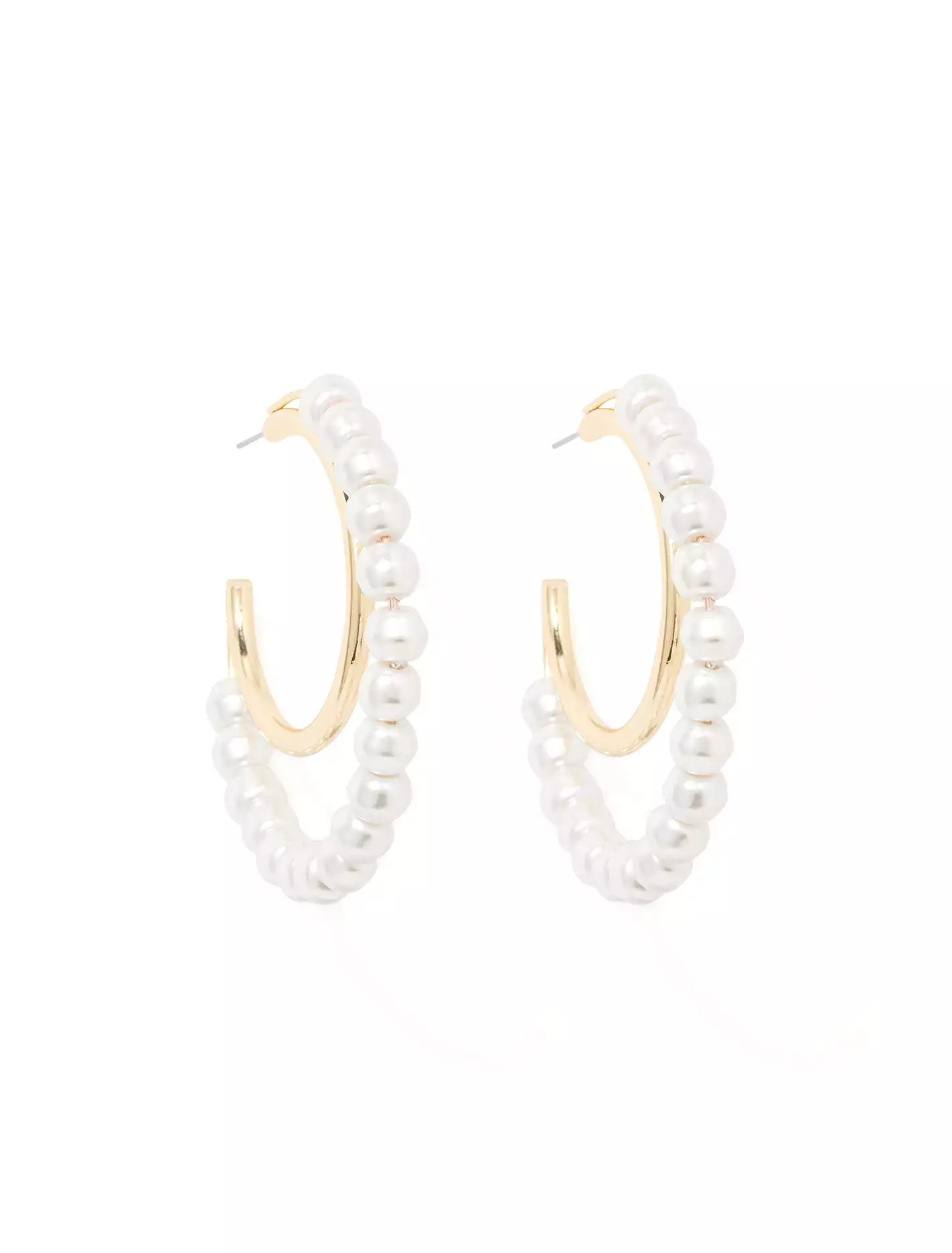 Signature Gaia Pearl And Metal Hoop Earrings