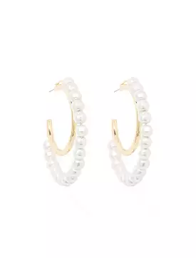 Signature Gaia Pearl And Metal Hoop Earrings