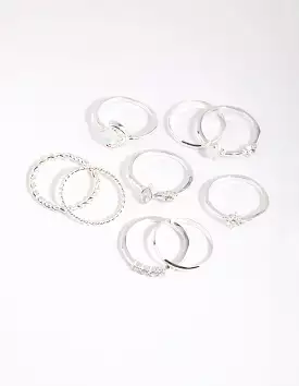 Silver Moonstone Mixed Ring Pack