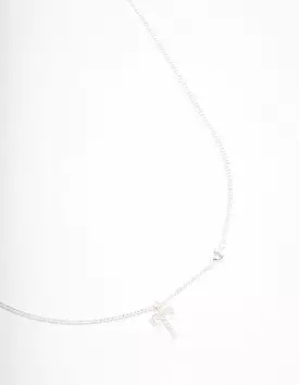 Silver Plated Aries Necklace With Cubic Zirconia Pendant