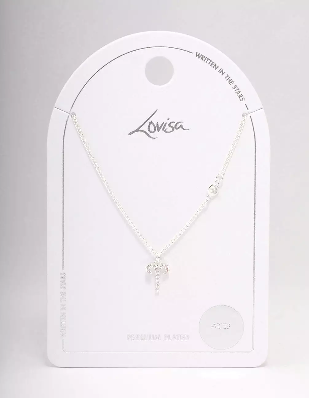 Silver Plated Aries Necklace With Cubic Zirconia Pendant