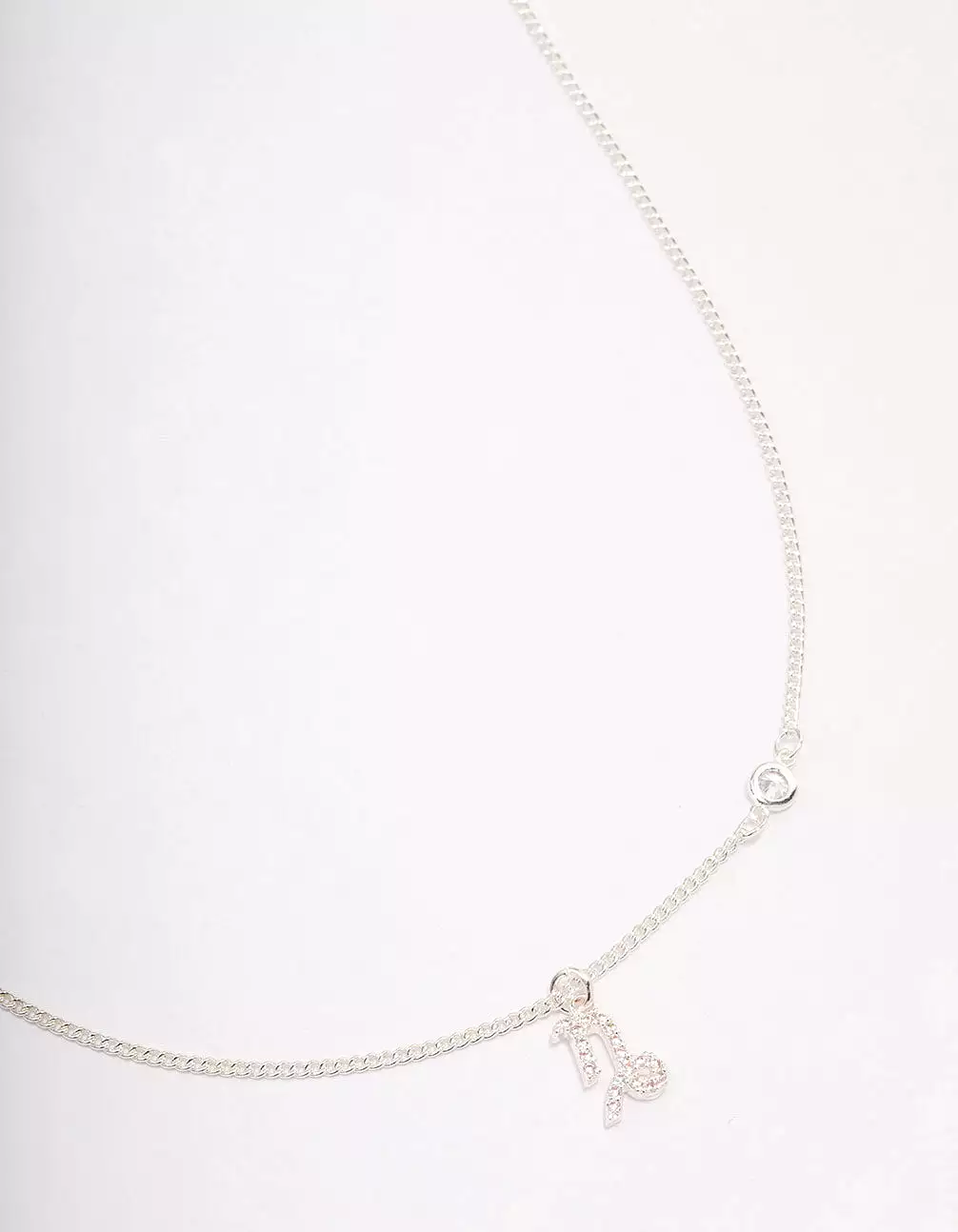 Silver Plated Capricorn Necklace With Cubic Zirconia Pendant