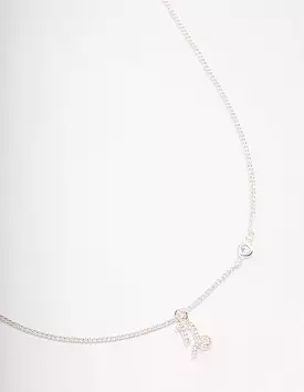 Silver Plated Capricorn Necklace With Cubic Zirconia Pendant