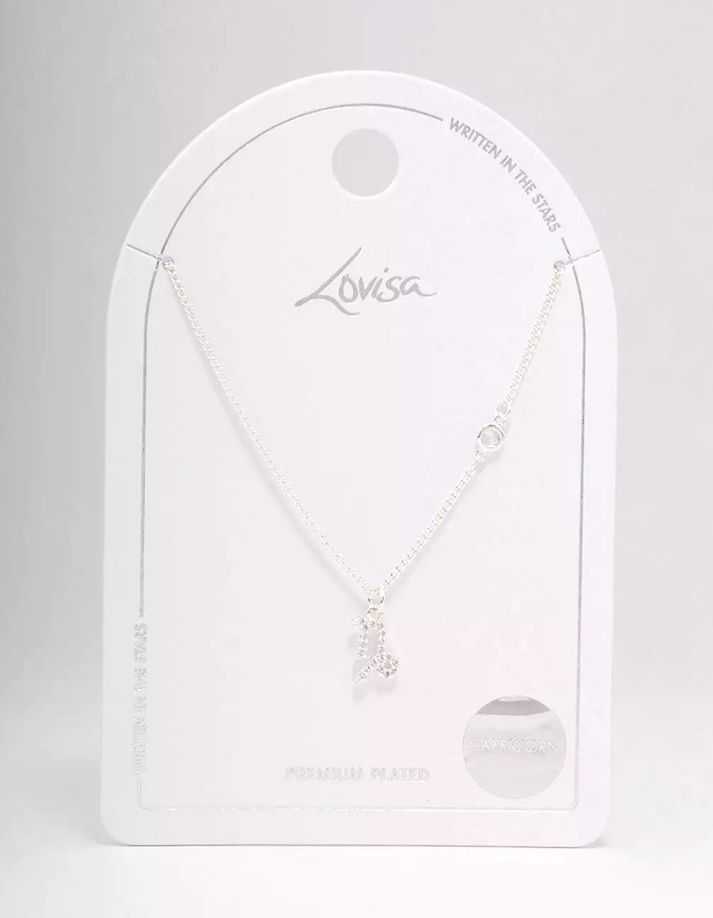 Silver Plated Capricorn Necklace With Cubic Zirconia Pendant