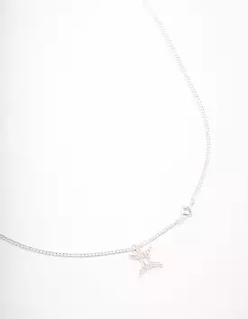 Silver Plated Gemini Necklace With Cubic Zirconia Pendant