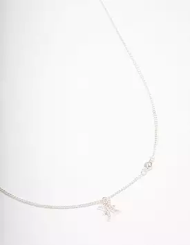 Silver Plated Pisces Necklace With Cubic Zirconia Pendant