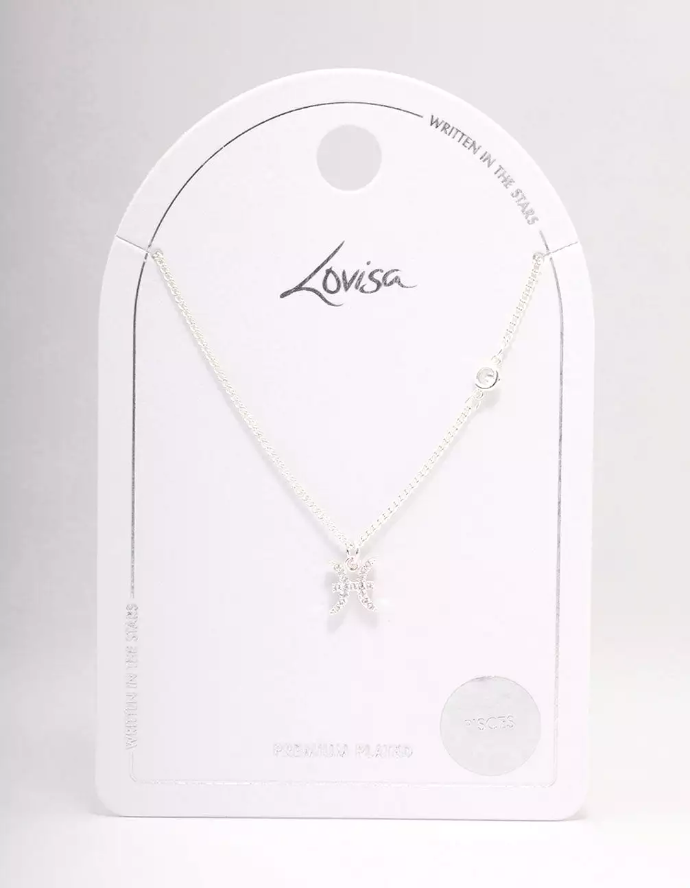 Silver Plated Pisces Necklace With Cubic Zirconia Pendant