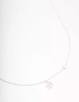 Silver Plated Sagittarius Necklace With Cubic Zirconia Pendant