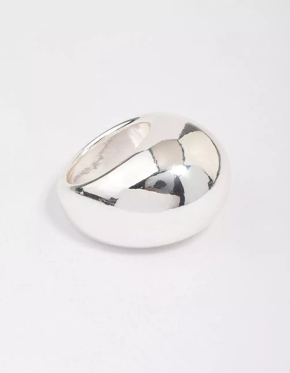 Silver Plated Smooth Round Dome Ring