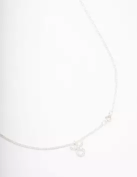 Silver Plated Taurus Necklace With Cubic Zirconia Pendant