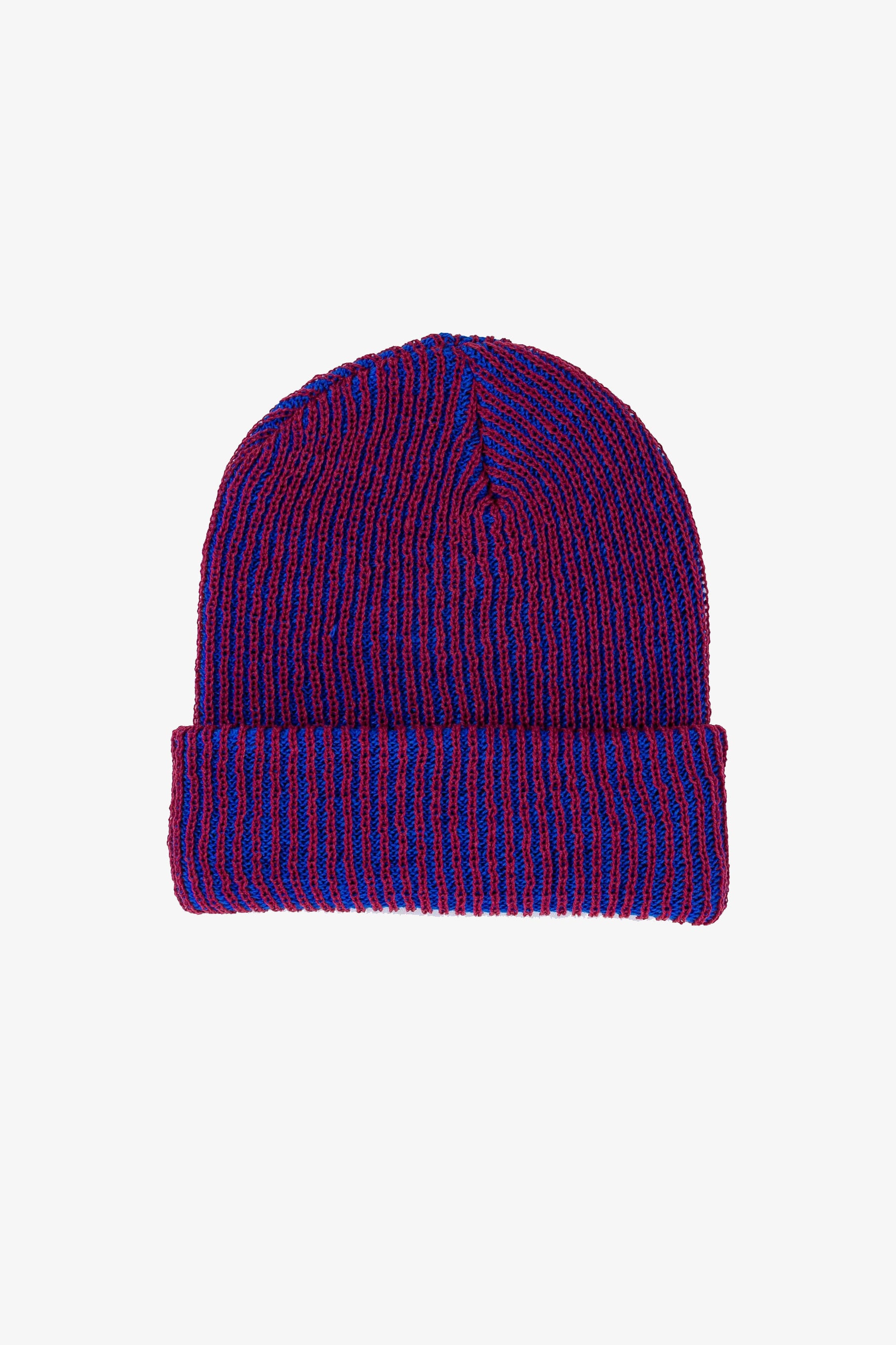 Simple Rib Knit Beanie | Ruby Cobalt