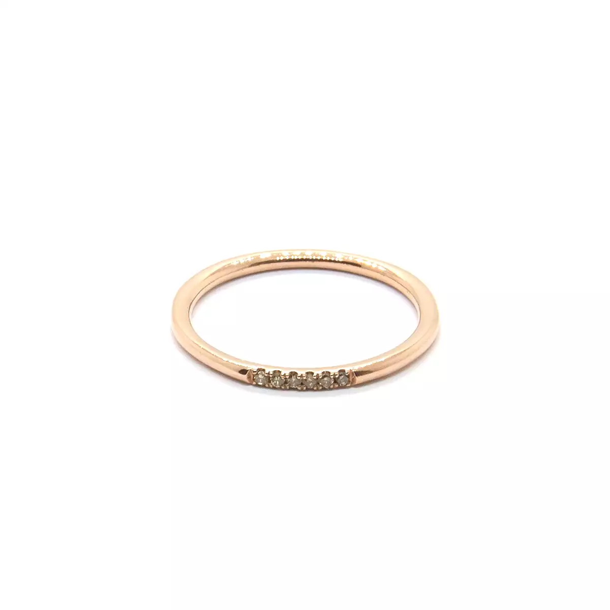 Six Stone Queenie 14k Rose Gold, Champagne Diamonds