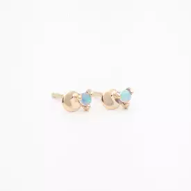 Small Opal Disc Studs